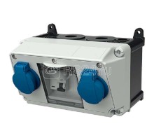 Комбинация розеток AMAXX 2хSCHUKO 16А 230В с защитой IP44 225х130х175мм черн./сер. Mennekes 910002