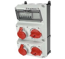 Комбинация розеток AMAXX 2хСЕЕ16А5п с мех. блокировкой DUO и защитой IP44 225х390х209мм черн./сер. Mennekes 930031