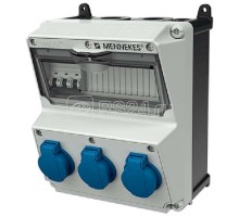 Комбинация розеток AMAXX 3хSCHUKO16А230В с защитой IP44 225х260х175мм черн./сер. Mennekes 920002