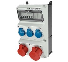 Комбинация розеток AMAXX 3хSCHUKO16А 1хСЕЕ16А5п 1хСЕЕ32А5п с защитой IP44 225х390х221мм черн./сер. Mennekes 930006
