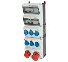 Комбинация розеток AMAXX 6хSCHUKO16А 1хСЕЕ16А5п 1хСЕЕ32А5п с защитой IP44 225х650х209мм черн./сер. Mennekes 950004