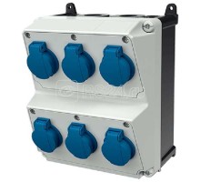 Комбинация розеток AMAXX 6хSCHUKO16А без защиты IP44 225х260х175мм черн./сер. Mennekes 920028