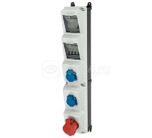 Комбинация розеток AMAXX-S 2хSCHUKO16А 1хСЕЕ16А5п с защитой 16А IP44 112.5х650х172мм черн./сер. Mennekes 960003