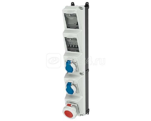 Комбинация розеток AMAXX-S 2хSCHUKO16А 1хСЕЕ16А5п с защитой IP67 112.5х650х174мм черн./сер. Mennekes 960030