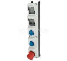 Комбинация розеток AMAXX-S 2хSCHUKO16А 1хСЕЕ32А5п с защитой IP44 112.5х650х182мм черн./сер. Mennekes 960012