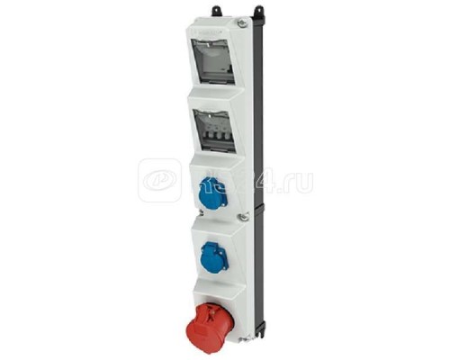 Комбинация розеток AMAXX-S 2хSCHUKO16А 1хСЕЕ32А5п с защитой IP44 112.5х650х182мм черн./сер. Mennekes 960012