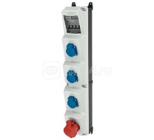 Комбинация розеток AMAXX-S 3хSCHUKO16А 1хСЕЕ16А5п с защитой IP44 112.5х650х172мм черн./сер. Mennekes 960004
