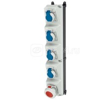 Комбинация розеток AMAXX-S 4хSCHUKO16А и 1хСЕЕ16А5п без защиты IP67 112.5х650х174мм черн./сер. Mennekes 960031