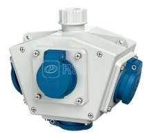 Комбинация розеток DELTA-BOX 4 розетки SCHUKO 16А 230В IP44 сер. Mennekes 92602