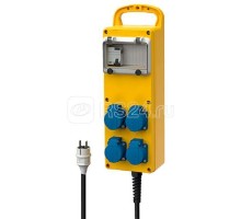 Комбинация розеток EverGUM 4хSCHUKO16А230В с защитой кабель вилка SCHUKO16А230В IP44 445х135х96мм желт. Mennekes 70027
