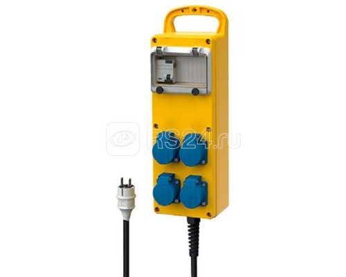 Комбинация розеток EverGUM 4хSCHUKO16А230В с защитой кабель вилка SCHUKO16А230В IP44 445х135х96мм желт. Mennekes 70027