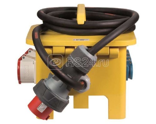 Комбинация розеток EverGUM 4хSCHUKO16А 1хСЕЕ63А 1хСЕЕ32А 1хСЕЕ16А вилка СЕЕ63А IP44 360х340х330мм желт. Mennekes 70440