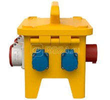 Комбинация розеток EverGUM 4хSCHUKO16А и 2хСЕЕ16А5п с защитой вилка СЕЕ32А5п IP44 300х230х207.5мм желт. Mennekes 70350