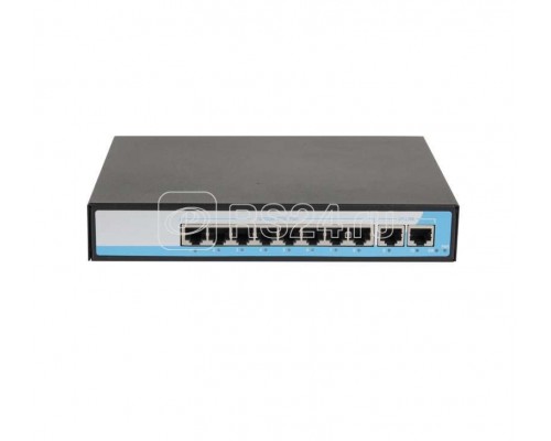 Коммутатор неуправляемый 8PoE(802.3af) порта 10/100Мбит/с до 250 метров cat6 2 Upl 150W GIGALINK GL-SW-F005-08P