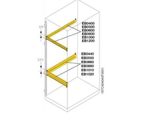 Комплект профиля L=600 H=100 для монтажа аксессуаров (2шт) ABB EB0660