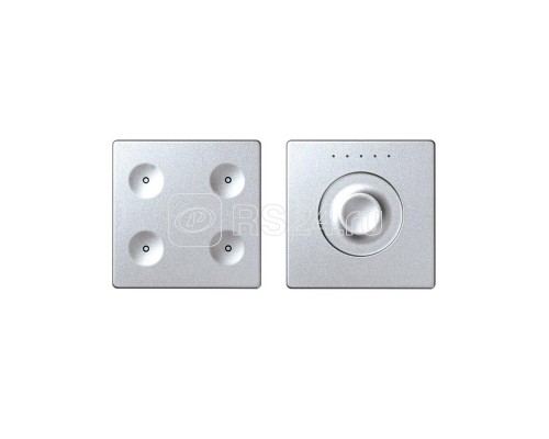 Комплект выключателя 4-кл. сенсорн. + регулятор KNX; RJ12 алюм. Simon82 Sense 8400651-093