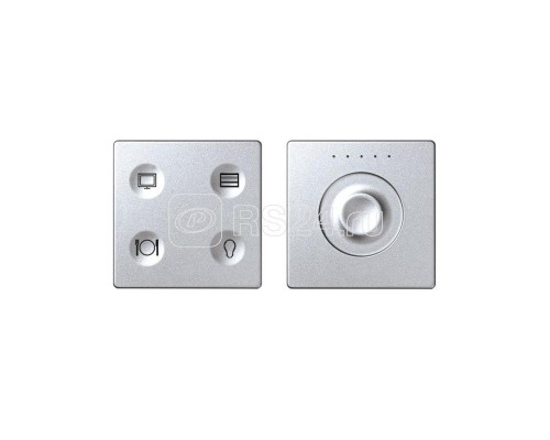 Комплект выключателя 4-кл. сенсорн. + регулятор Т3 KNX; RJ12 алюм. Simon82 Sense 8400655-093
