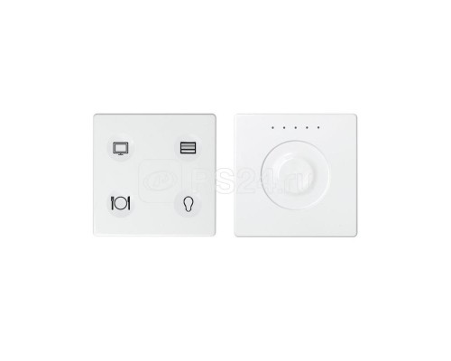 Комплект выключателя 4-кл. сенсорн. + регулятор Т3 KNX; RJ12 бел. Simon82 Sense 8400655-030