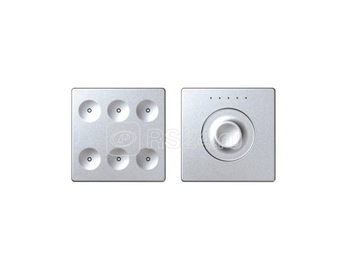 Комплект выключателя 6-кл. сенсорн. + регулятор KNX; RJ12 алюм. Simon82 Sense 8400671-093