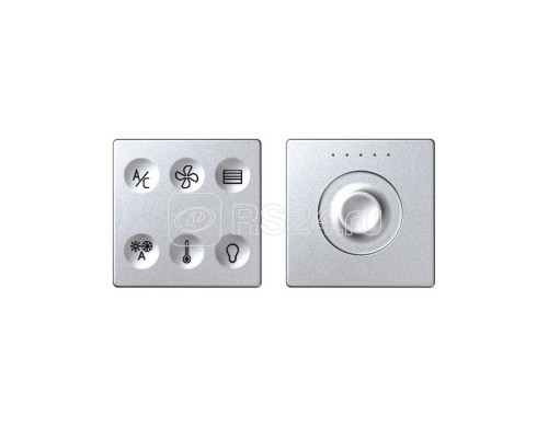 Комплект выключателя 6-кл. сенсорн. + регулятор Т2 KNX; RJ12 алюм. Simon82 Sense 8400674-093