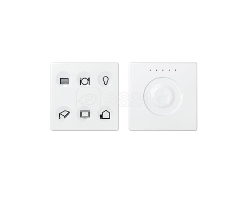 Комплект выключателя 6-кл. сенсорн. + регулятор Т3 KNX; RJ12 бел. Simon82 Sense 8400675-030