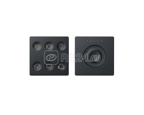 Комплект выключателя 6-кл. сенсорн. + регулятор Т3 KNX; RJ12 графит Simon82 Sense 8400675-038