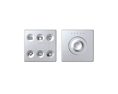 Комплект выключателя 6-кл. сенсорн. + регулятор Т3 LON; RJ12 алюм. Simon82 Sense 8000675-093
