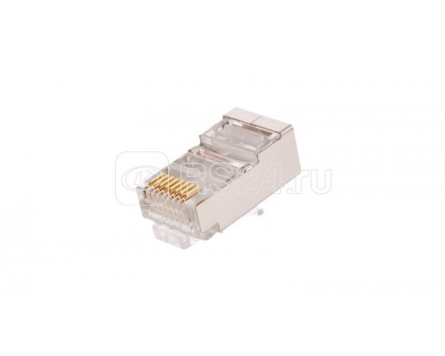 Коннектор RJ45/8P8C под витую пару кат.5e (Класс D) 100МГц покрытие 3мкд универс. ножи для проводников 0.47-0.51мм экранир. (уп.100шт) NETLAN EC-UP8P8C-SD-003-TR-100