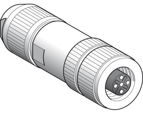 Коннектор экранированный прямой М12 5 pin розетка SchE XZCC12FDB50R