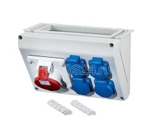 Консоль угловая с разъмами СЕЕ 1х16А5п6ч и Schuko 4х16А 270х180х163мм PC IP44 FP CB 216 сер. HENSEL 68000141