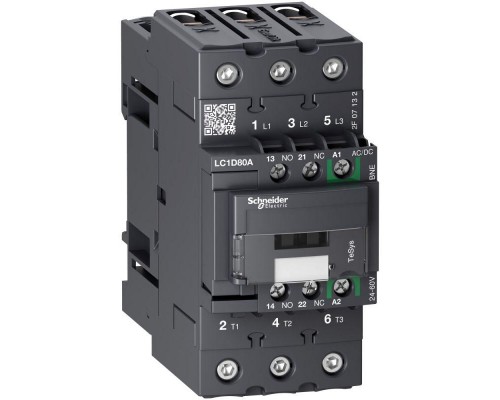 Контактор 3п EVERLINK AC3 440В 80А катушка управления 24-60В AC/DC SchE LC1D80ABNE