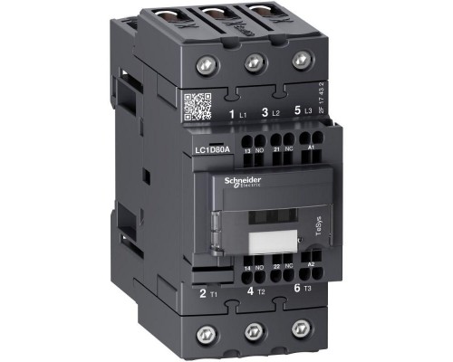Контактор 3п EVERLINK AC3 440В 80А пружинный зажим; катушка управления 24В AC 50/60Гц SchE LC1D80A3B7