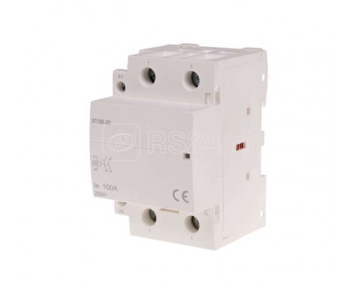 Контактор ST100-20 (контакт 2NO; 6.4Вт; 3 модуля; монтаж на DIN-рейке) F&F EA13.001.016