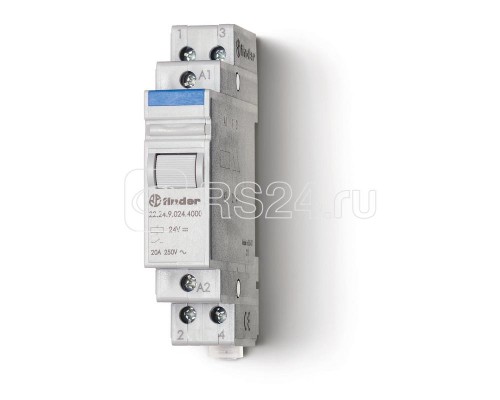 Контактор модульный 2NC 20А AgSnO2 230В AC 17.5мм IP20 FINDER 222482304000