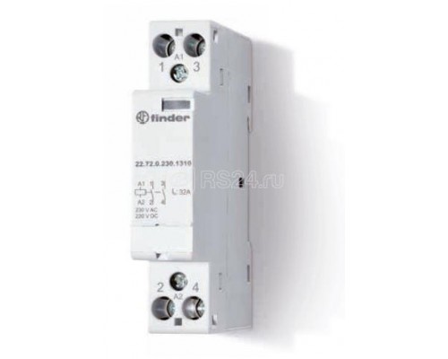 Контактор модульный 2NC 32А AgNi 24В AC/DC 17.5мм IP20 опции: мех.индикатор FINDER 227200241410