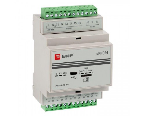 Контроллер базовый ePRO удаленного управления 6вх4вых 230В WiFi GSM PROxima EKF ePRO-6-4-230-WG