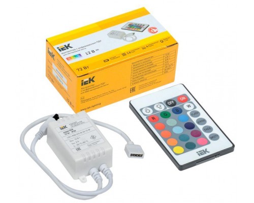Контроллер с ПДУ ИК RGB 3 канала 12В 2А 72Вт ИЭК LSC1-RGB-072-IR-20-12-W