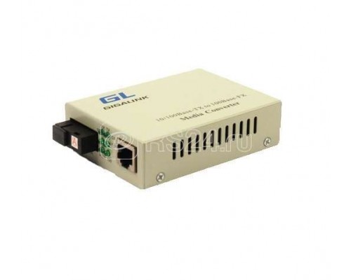Конвертер UTP. 100Мбит/с WDM LFP SM SC Tx:1550/Rx:1310 18дБ до 20км GIGALINK GL-MC-UTPF-SC1F-18SM-1550