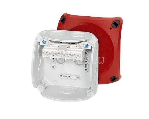 Коробка 104х104х70 7+1мемб. вводов 5-пол.кл. 1.5-6кв.мм PP IP66 DK 0404 R сер./красн. HENSEL 62000039