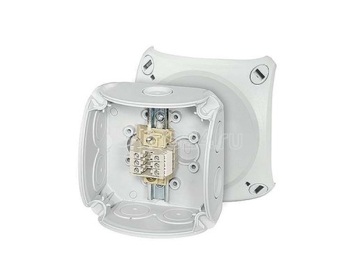 Коробка 93х93х62 RK 0203 T 7+1 мемб. вводов 3-клеммы 0.5-2.5 кв.мм сер. PP IP66 HENSEL 62000171