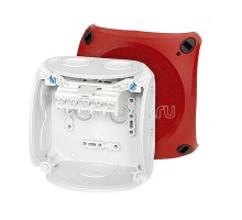 Коробка DK 0402 R 104х104х70 7+1 мемб. вводов 5-пол.кл. 0.75-4кв.мм сер./красн. PP IP66 HENSEL 62000038