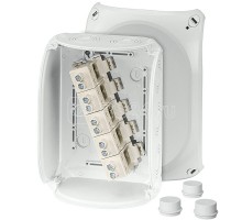 Коробка DK 1616 G 210х155х92 10хМ25-40 5-пол.кл.6-35кв.мм PC IP55/IP66 с 3хESM40 сер. HENSEL 62000014