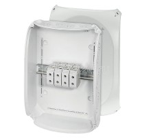 Коробка DK 5054 G 355х255х122 10хМ25 М40 М63 4-пол.кл. 16-50кв.мм PC IP66 без каб. вводов сер. HENSEL 62000021