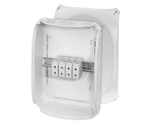 Коробка DK 5054 G 355х255х122 10хМ25 М40 М63 4-пол.кл. 16-50кв.мм PC IP66 без каб. вводов сер. HENSEL 62000021