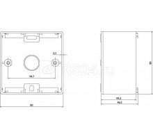 Коробка MB-E-35 для настенного монтажа 80х80х45мм франц. стандарт Hyperline 16288