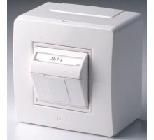 Коробка PDD-N60 в сборе с 1 розеткой BRAVA RJ45 кат.5е (телефон/компьютер) бел. DKC 10665