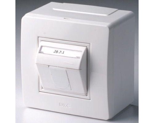 Коробка PDD-N60 в сборе с 1 розеткой BRAVA RJ45 кат.5е (телефон/компьютер) бел. DKC 10665