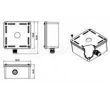 Коробка SBB-IE-1-SL для настен. монтажа для 1-го промышленного модуля IP67 нерж. сталь Hyperline 46679