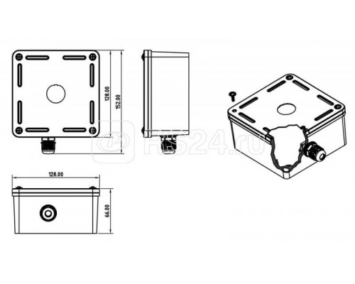 Коробка SBB-IE-1-SL для настен. монтажа для 1-го промышленного модуля IP67 нерж. сталь Hyperline 46679