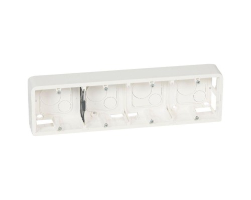 Коробка монтажная ОП Mosaic NEW 4х2мод. горизонт. глубин. 40мм съемный вход 40х20мм Leg 080284